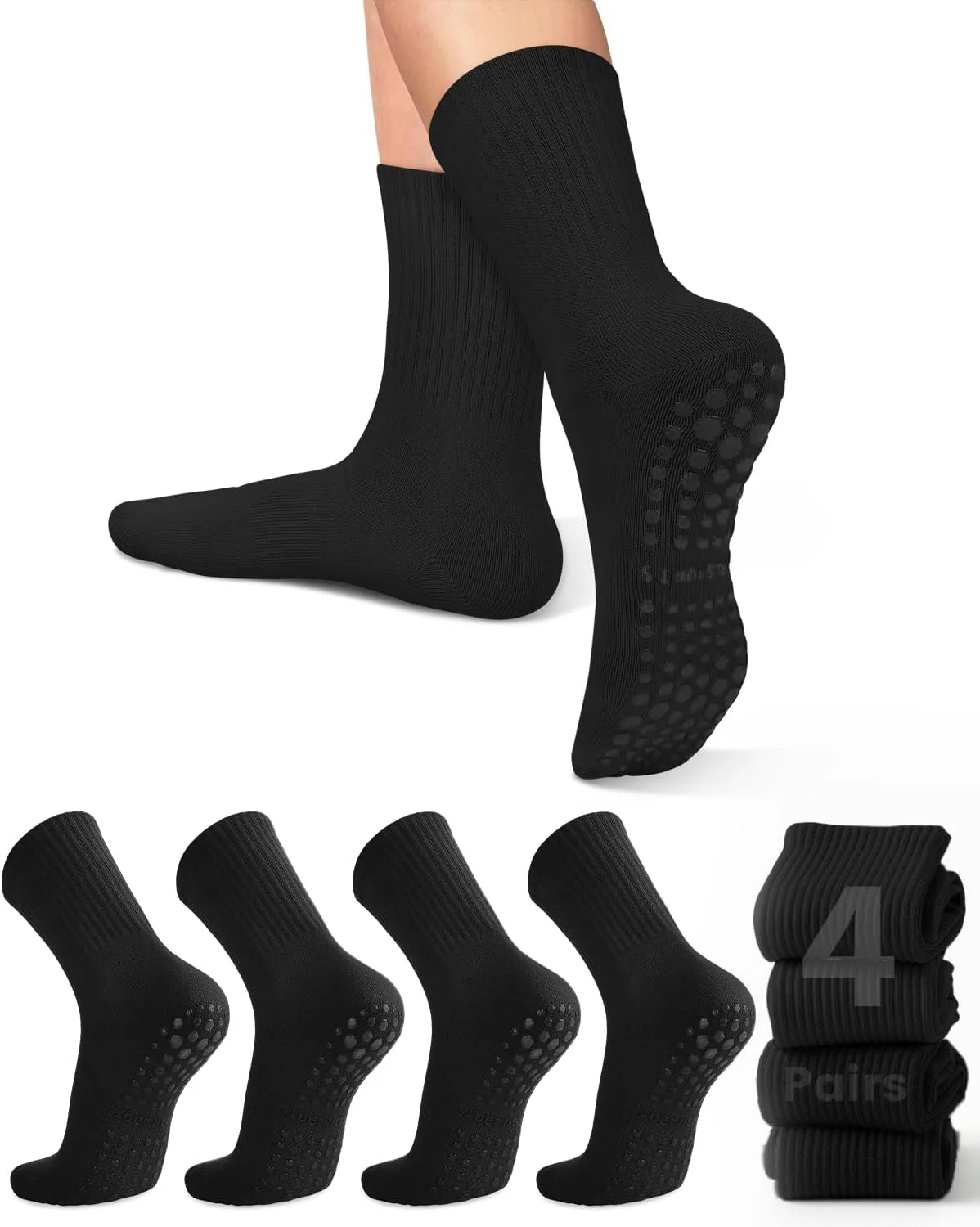Pilates & Yoga Vertebrasana - 4 pares de calcetines de yoga