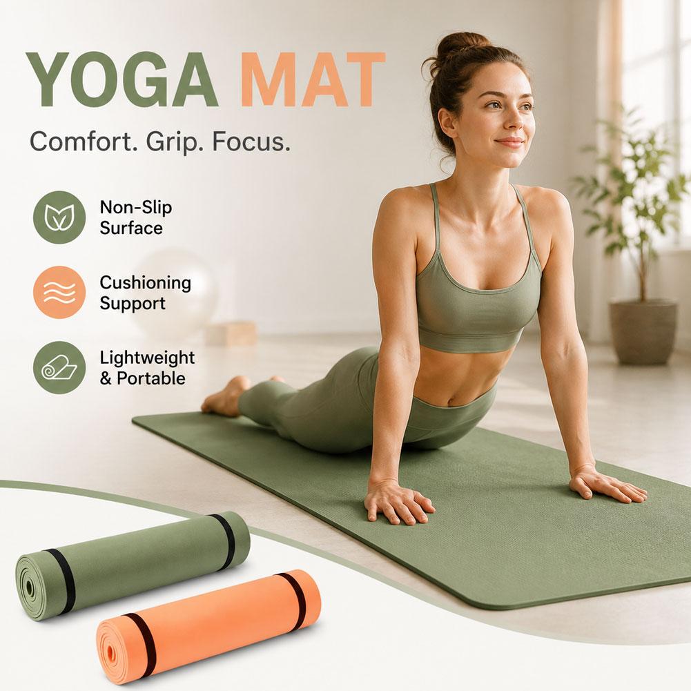 Pilates Yoga Mat Thickness - Esterilla de yoga gruesa antideslizante, esterilla