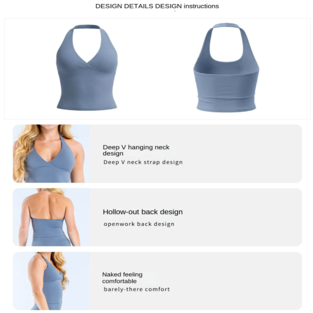Top deportivo tipo halter con  - Pilates V Yoga reseña y precio